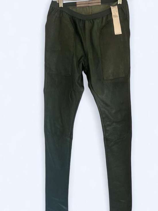 Rick Owens Pants - Rick Owens Teal Leather Joggers
